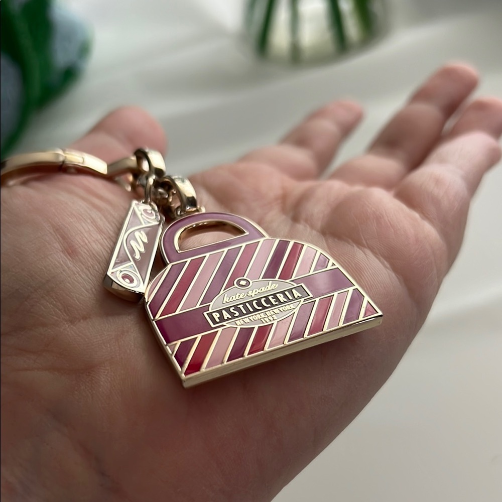 Kate Spade Pink and Red Striped Key Holder - Picture 5 of 5